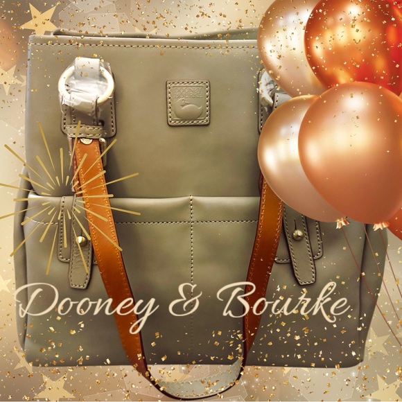 Dooney & Bourke Taupe Leather Tote Bag With Utility Pockets - Picture 12 of 13